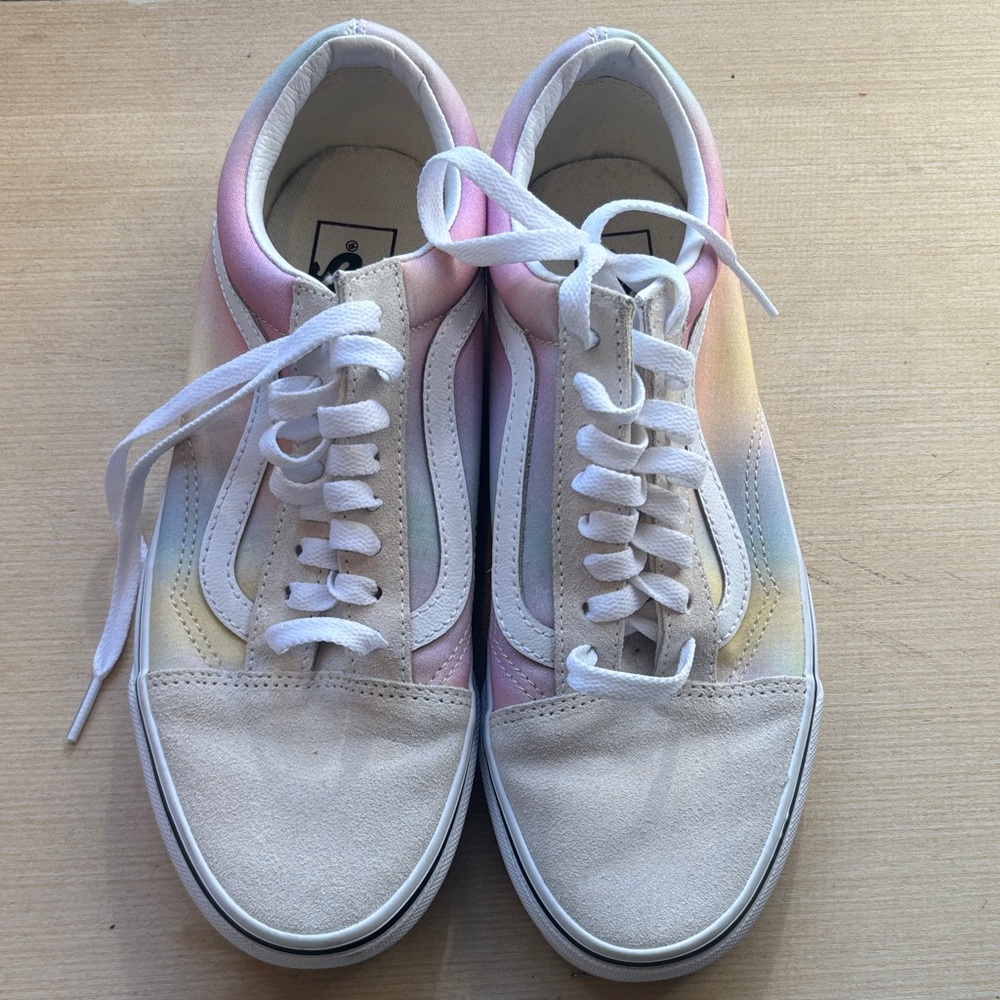 Vans Pastel Rainbow Low Top Sneakers in White and Multicolor